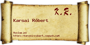 Karsai Róbert névjegykártya